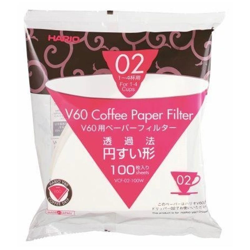 HARIO V60 Paper Filter 02 Dripper 100 Sheets